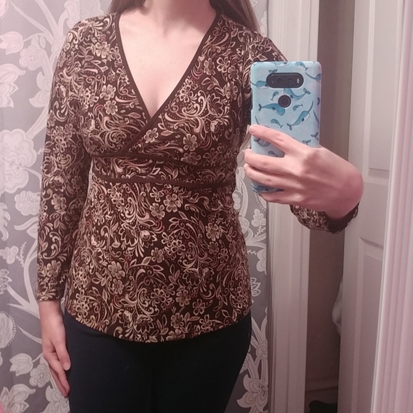 TOMORROWS MOTHER Size S Brown Floral Maternity Top - Picture 7 of 7